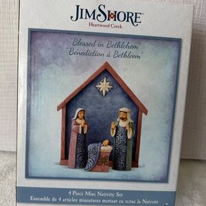 Jim Shore Nativity Set 4 PC MINI Blessed In Bethlehem Christmas Jesus Mary